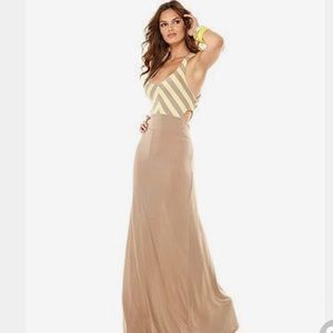 Scoop Neck Cut-out A Line Maxi Dress Fitted!